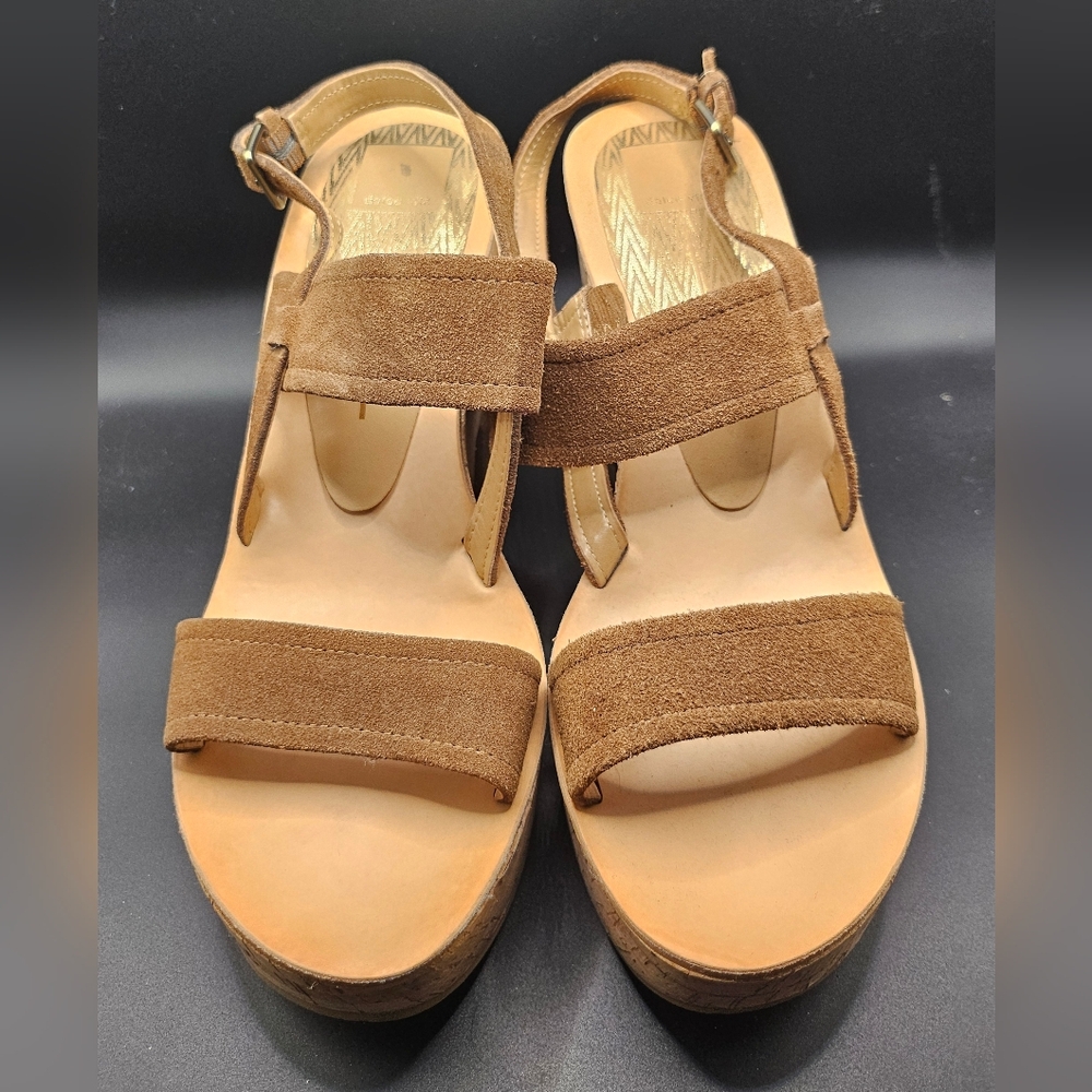Dolce Vita Brown Suede Women's Cork Platform Sandals, Size 9 – Brand New